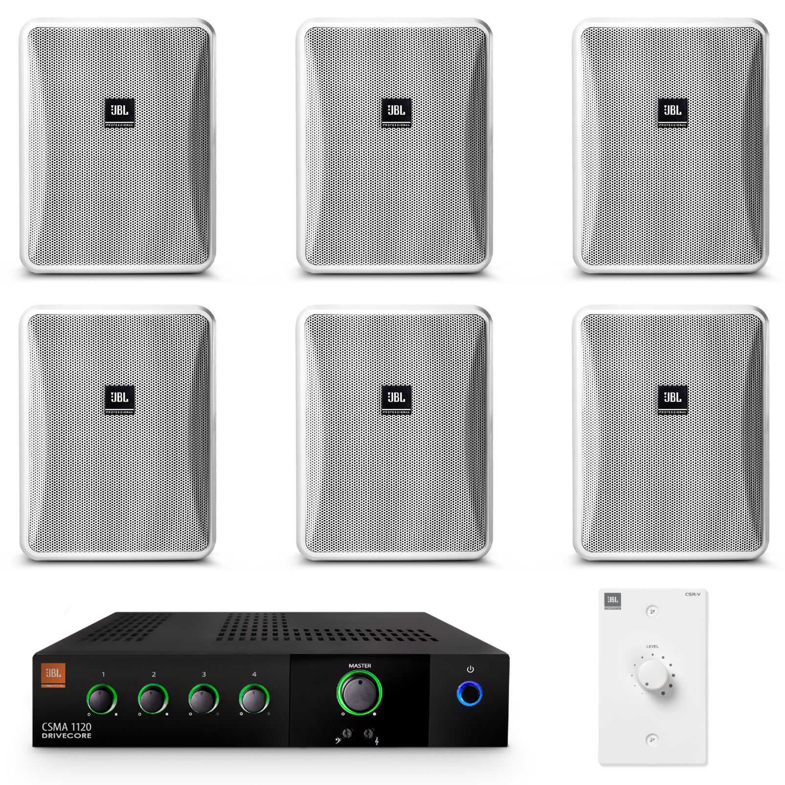 JBL Medium Commercial Space Sound Bundle (White)